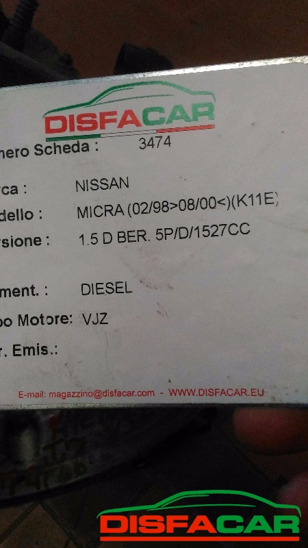 Cambio usato Nissan Micra K11 1998, codice VJZ – foto 8 di 8
