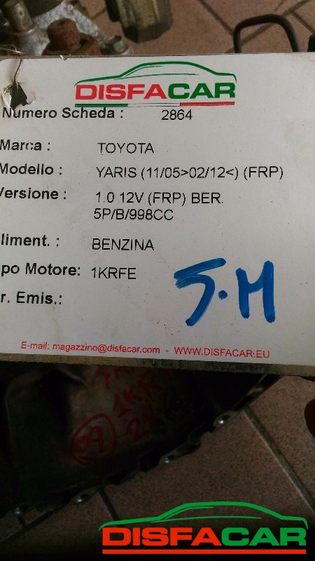 Cambio usato Toyota Yaris FRP YARIS 4 serie 2005, codice 1KRFE – foto 11 di 11