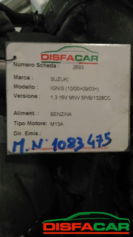 Motore usato Suzuki Ignis 2000, codice M13A – foto 6 di 6